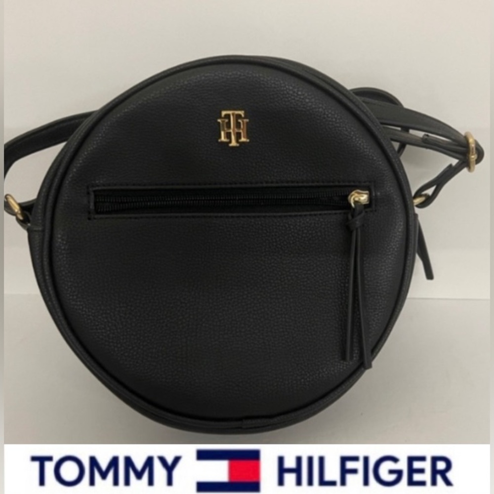 TOMMY HILFIGER - CANTEEN CROSSBODY PEBBLED FAUX LEATHER HANDBAG